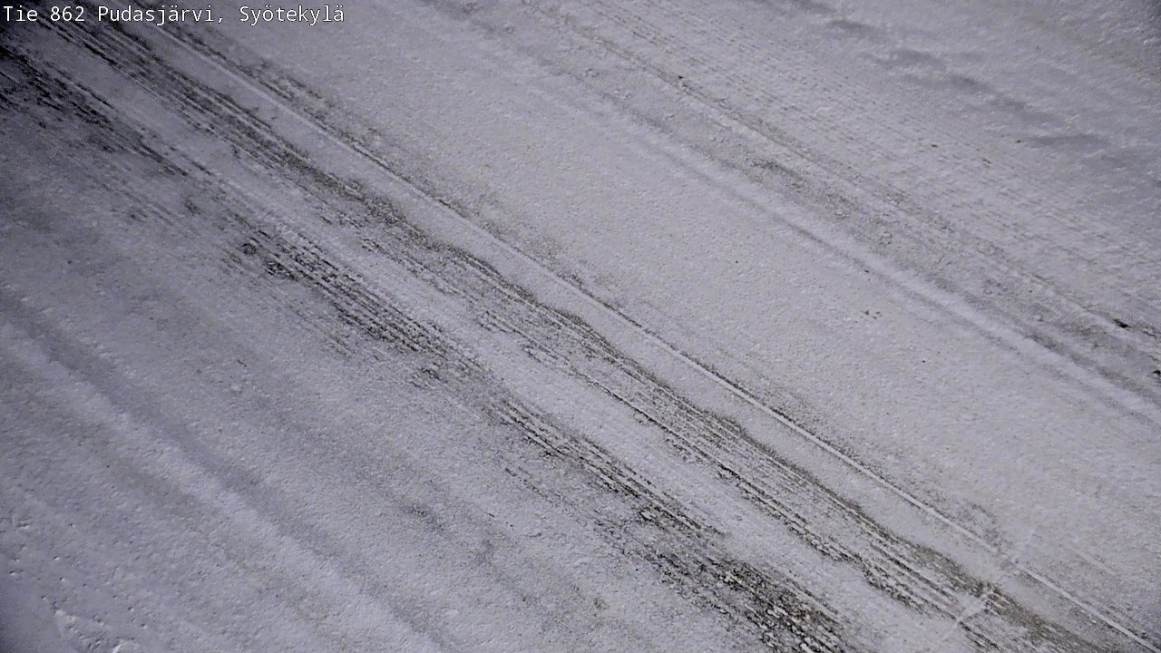 Weather Camera Image Road 862 Pudasjärvi, Syötekylä, Pudasjärvi, Pohjois-Pohjanmaa