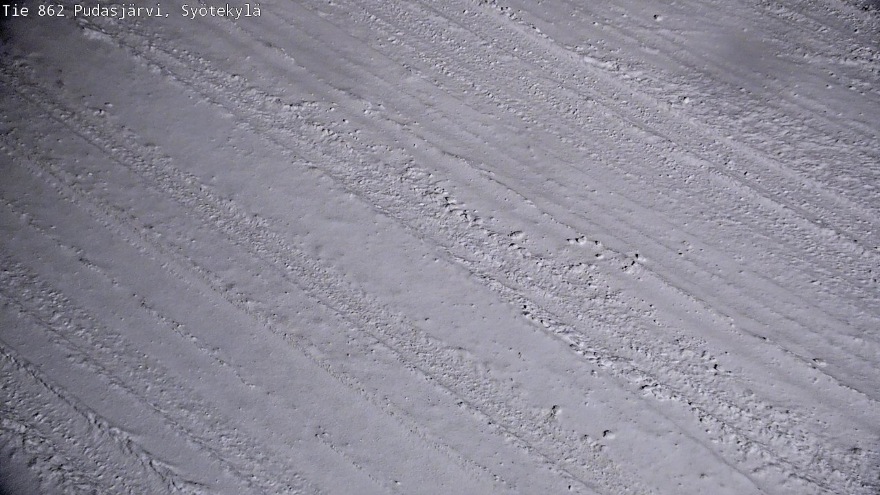 Weather Camera Image Väg 862 Pudasjärvi, Syötekylä, Pudasjärvi, Pohjois-Pohjanmaa