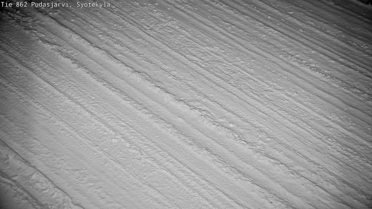 Weather Camera Image Väg 862 Pudasjärvi, Syötekylä, Pudasjärvi, Pohjois-Pohjanmaa