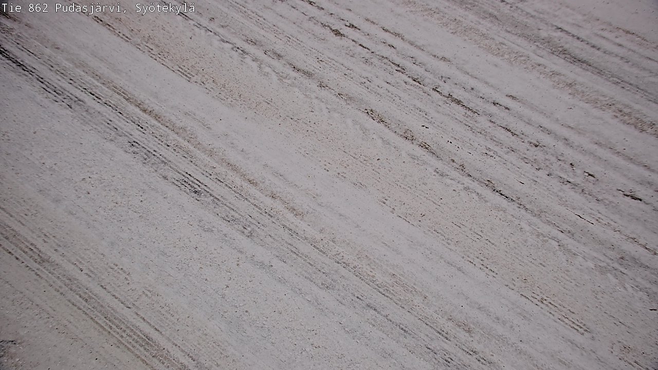 Weather Camera Image Väg 862 Pudasjärvi, Syötekylä, Pudasjärvi, Pohjois-Pohjanmaa