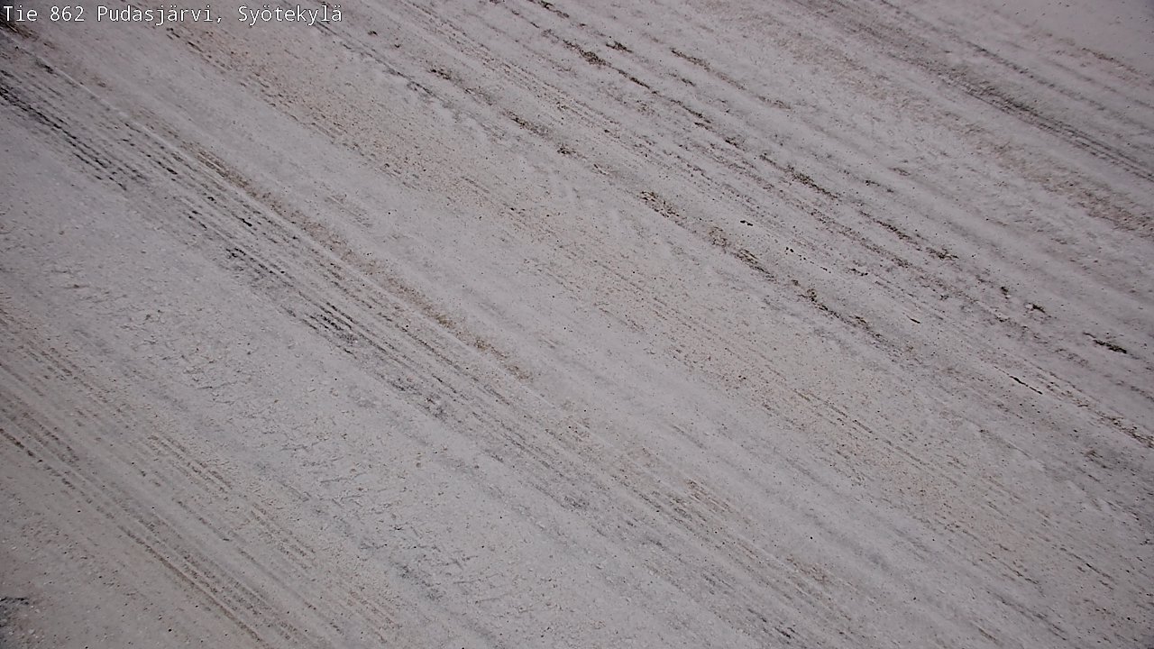 Weather Camera Image Väg 862 Pudasjärvi, Syötekylä, Pudasjärvi, Pohjois-Pohjanmaa