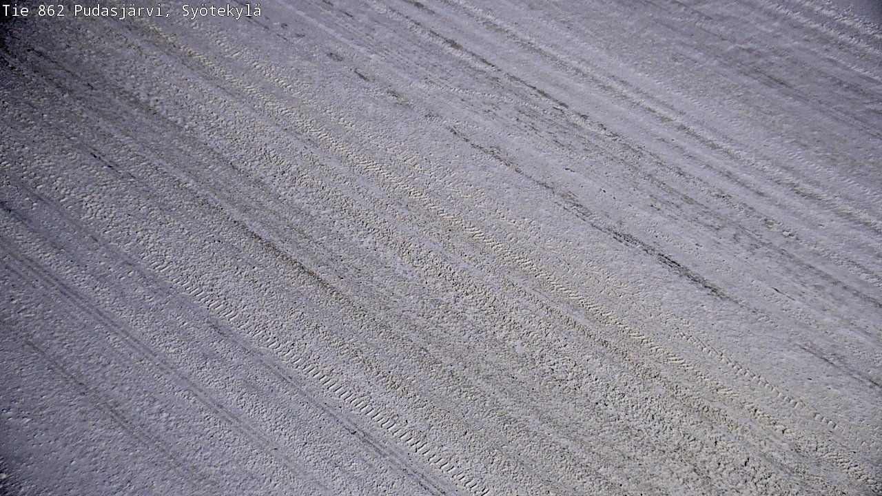 Weather Camera Image Väg 862 Pudasjärvi, Syötekylä, Pudasjärvi, Pohjois-Pohjanmaa