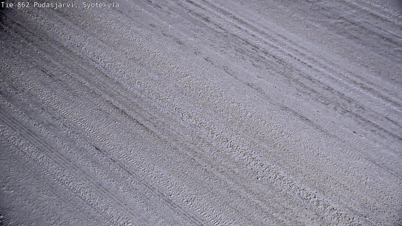 Weather Camera Image Väg 862 Pudasjärvi, Syötekylä, Pudasjärvi, Pohjois-Pohjanmaa