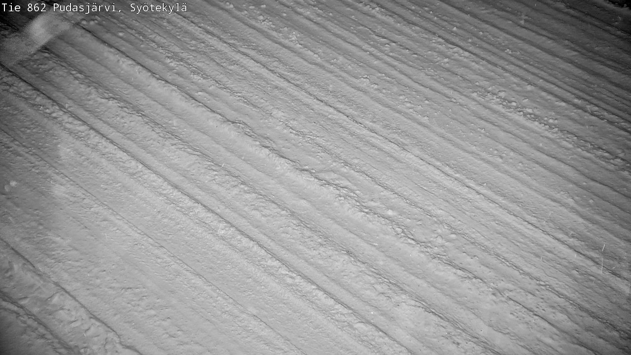 Weather Camera Image Väg 862 Pudasjärvi, Syötekylä, Pudasjärvi, Pohjois-Pohjanmaa