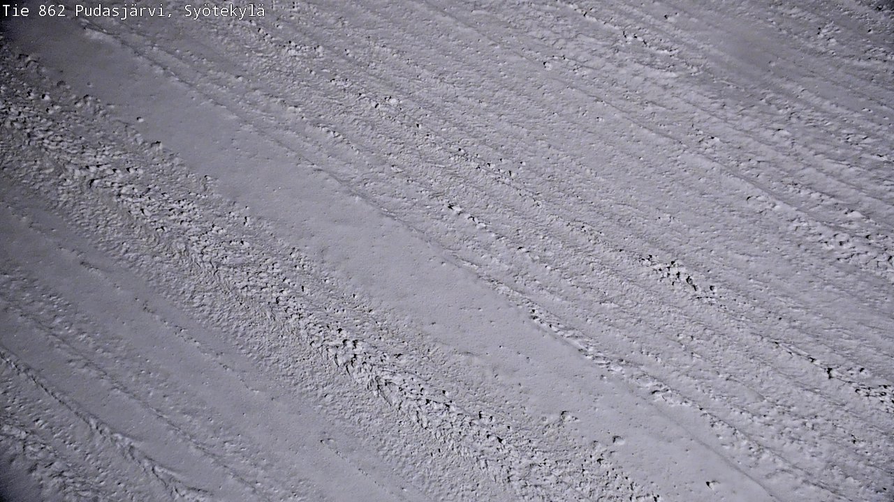 Weather Camera Image Väg 862 Pudasjärvi, Syötekylä, Pudasjärvi, Pohjois-Pohjanmaa