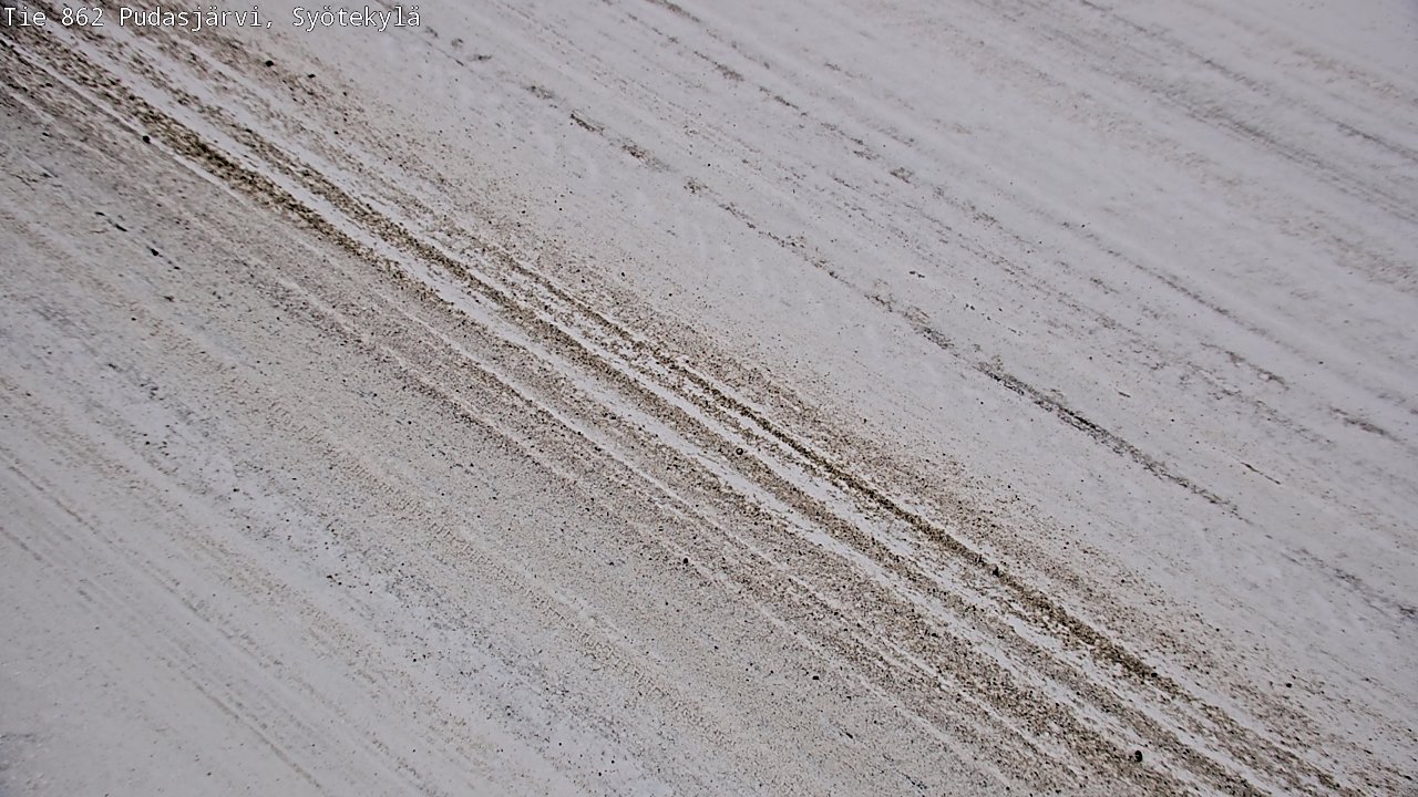 Weather Camera Image Väg 862 Pudasjärvi, Syötekylä, Pudasjärvi, Pohjois-Pohjanmaa