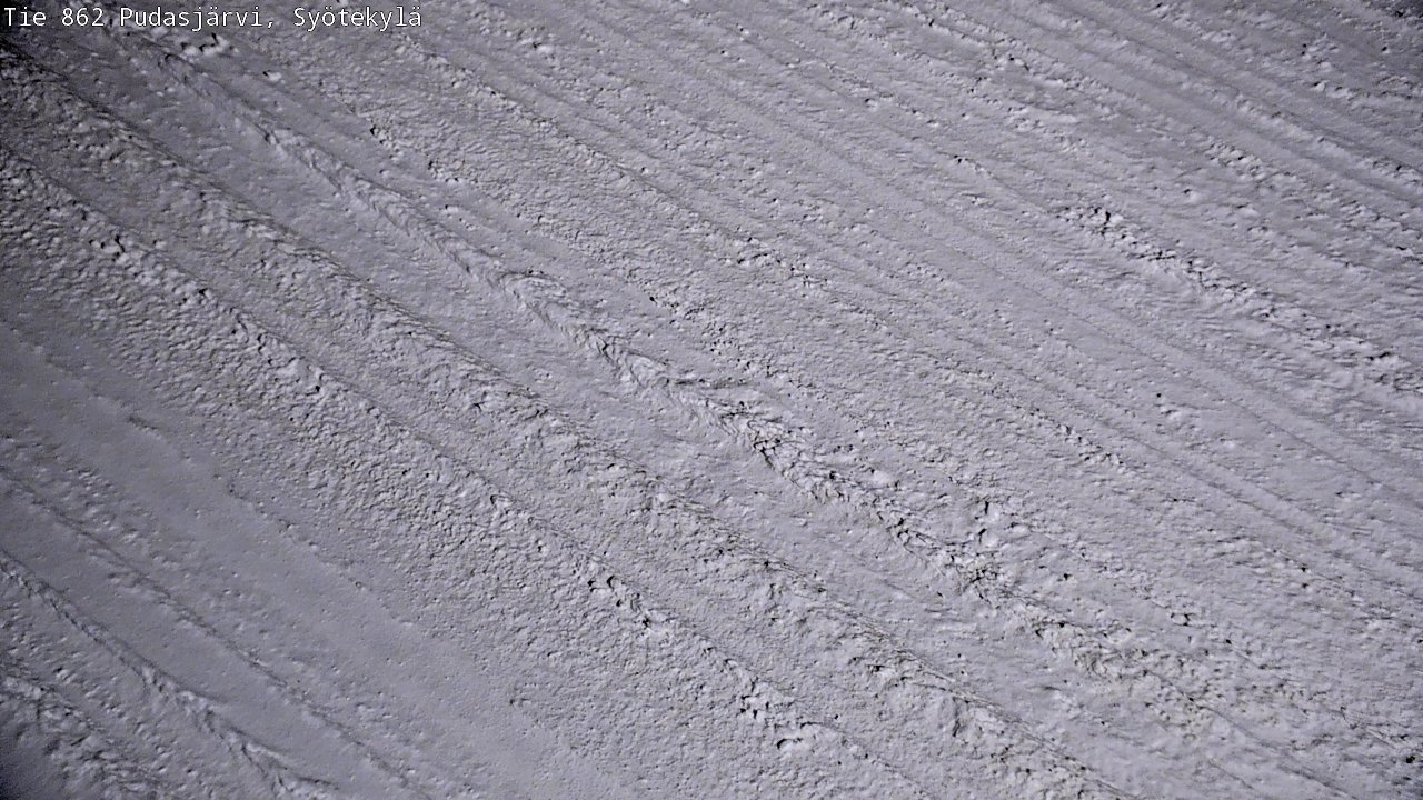 Weather Camera Image Väg 862 Pudasjärvi, Syötekylä, Pudasjärvi, Pohjois-Pohjanmaa