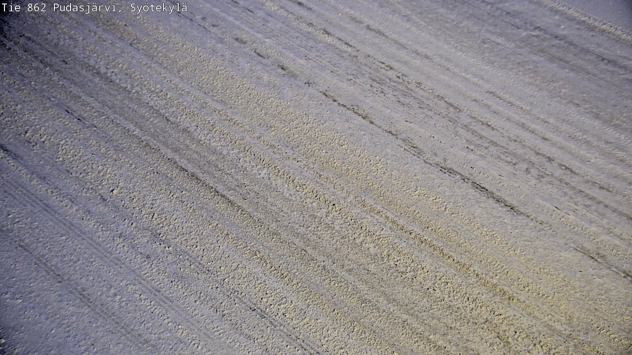 Weather Camera Image Väg 862 Pudasjärvi, Syötekylä, Pudasjärvi, Pohjois-Pohjanmaa