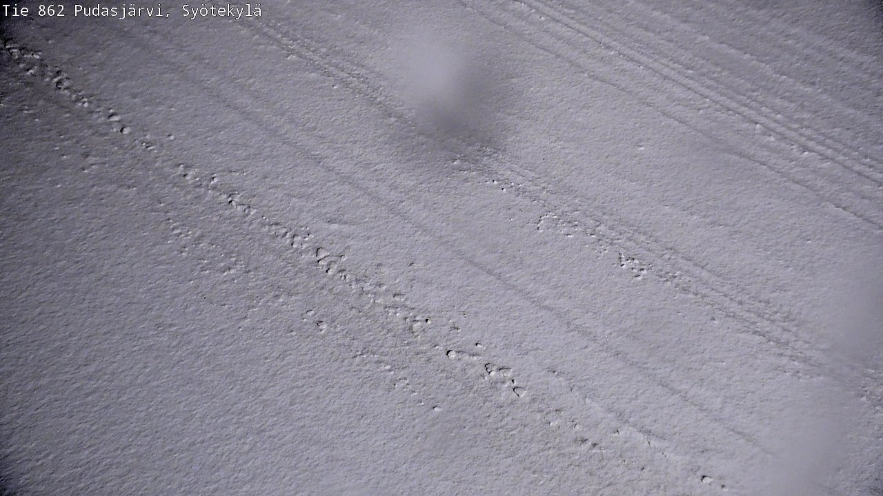 Weather Camera Image Väg 862 Pudasjärvi, Syötekylä, Pudasjärvi, Pohjois-Pohjanmaa