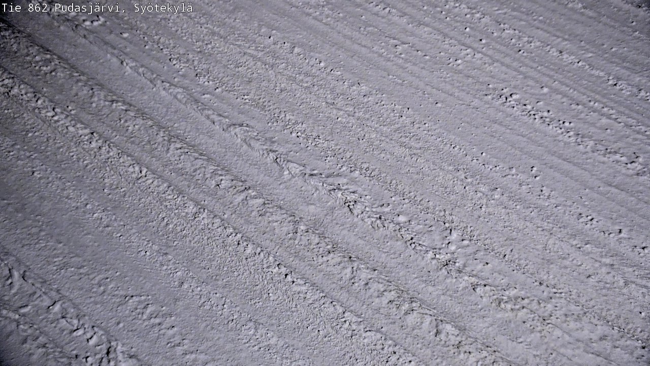 Weather Camera Image Väg 862 Pudasjärvi, Syötekylä, Pudasjärvi, Pohjois-Pohjanmaa