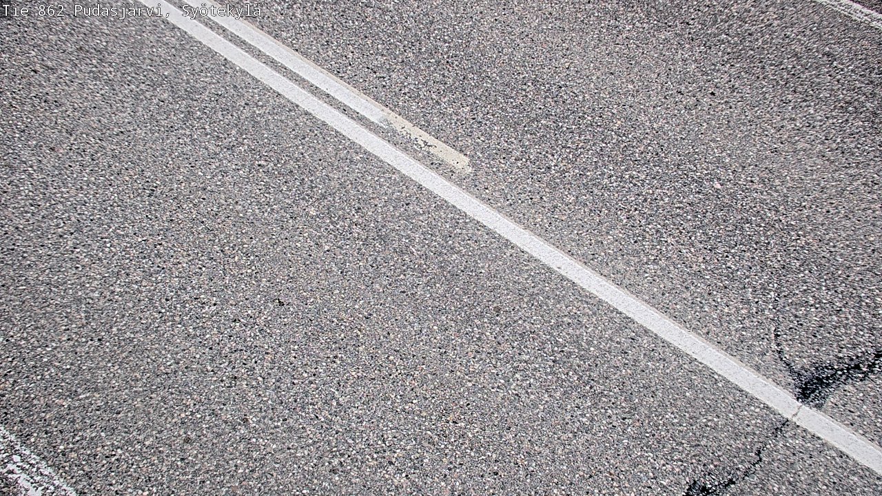 Weather Camera Image Väg 862 Pudasjärvi, Syötekylä, Pudasjärvi, Pohjois-Pohjanmaa