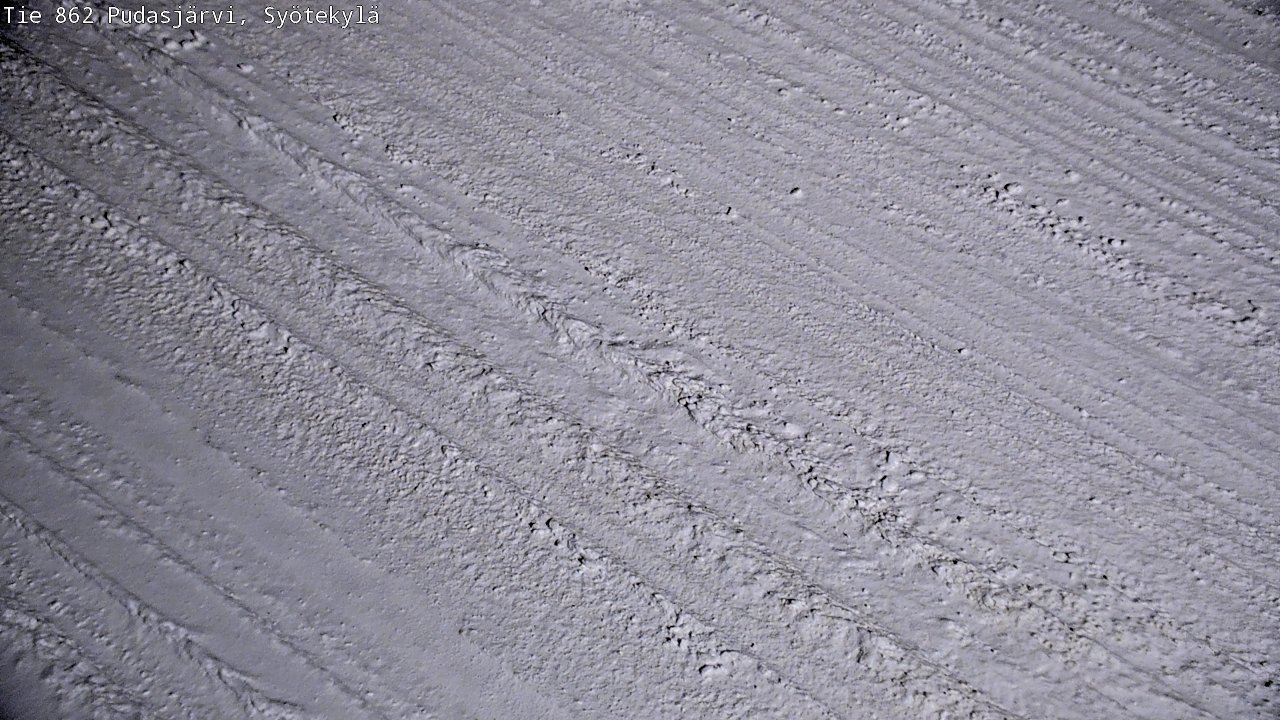 Weather Camera Image Väg 862 Pudasjärvi, Syötekylä, Pudasjärvi, Pohjois-Pohjanmaa
