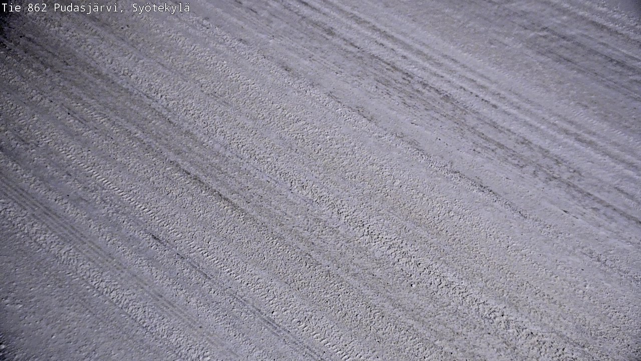Weather Camera Image Väg 862 Pudasjärvi, Syötekylä, Pudasjärvi, Pohjois-Pohjanmaa