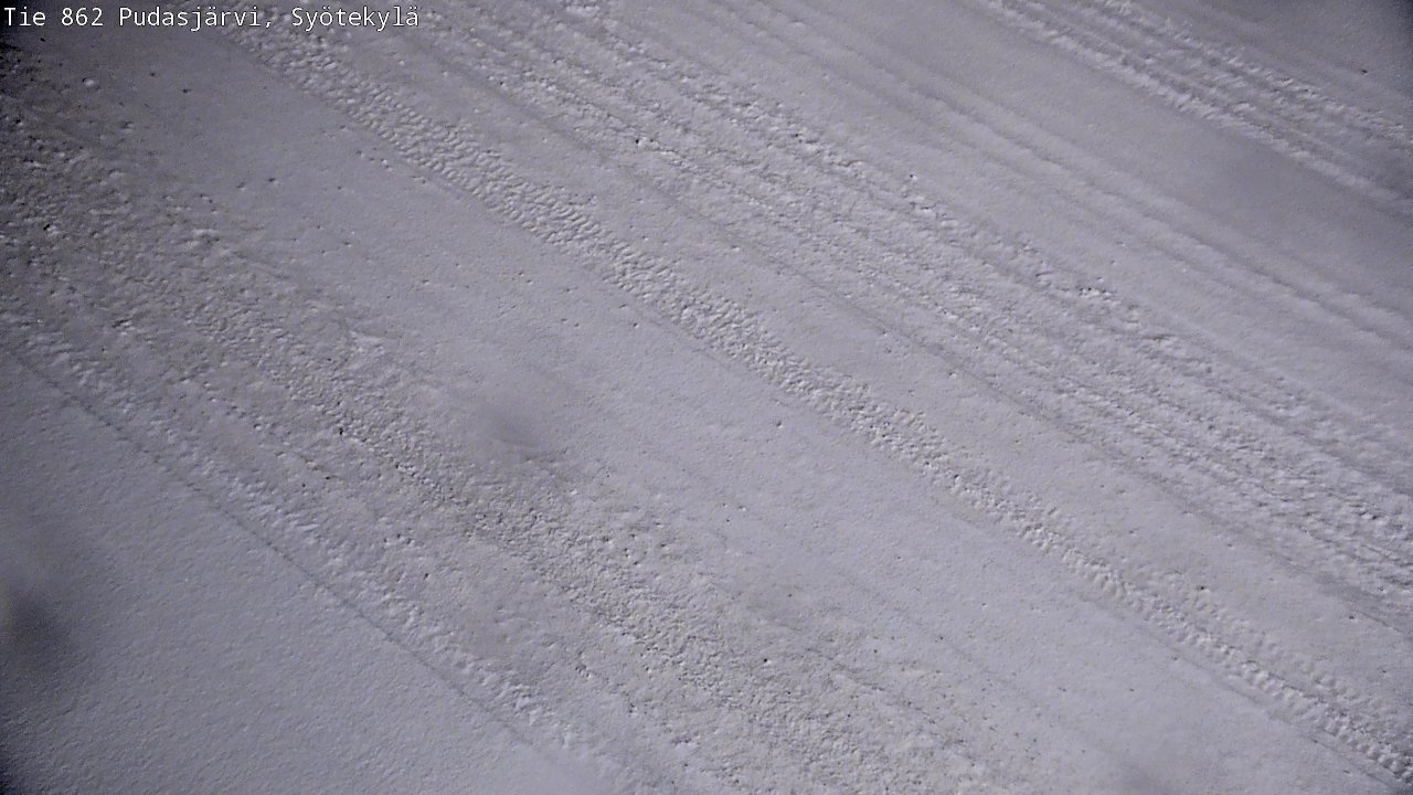 Weather Camera Image Väg 862 Pudasjärvi, Syötekylä, Pudasjärvi, Pohjois-Pohjanmaa