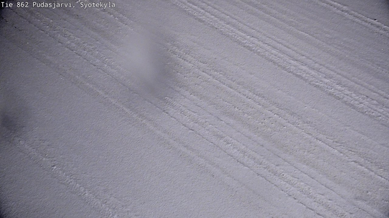 Weather Camera Image Väg 862 Pudasjärvi, Syötekylä, Pudasjärvi, Pohjois-Pohjanmaa