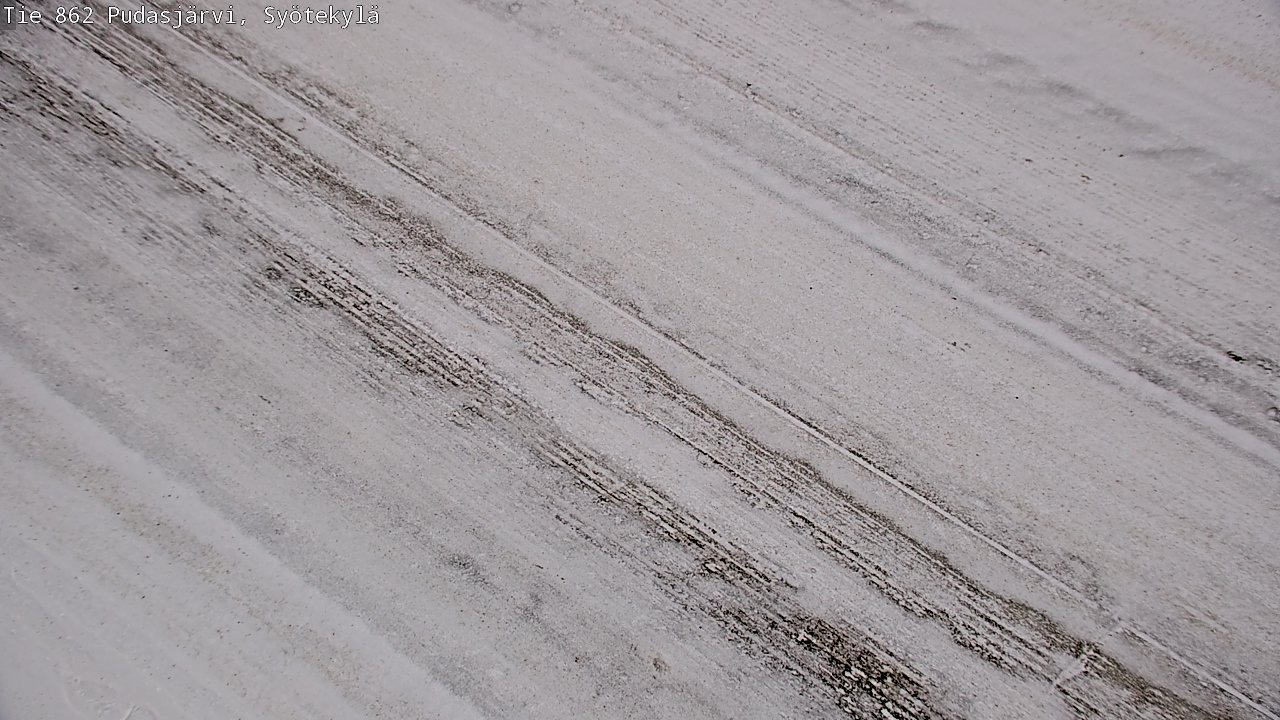 Weather Camera Image Road 862 Pudasjärvi, Syötekylä, Pudasjärvi, Pohjois-Pohjanmaa