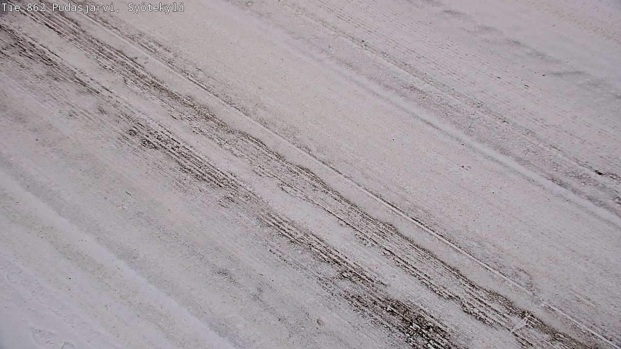 Weather Camera Image Väg 862 Pudasjärvi, Syötekylä, Pudasjärvi, Pohjois-Pohjanmaa