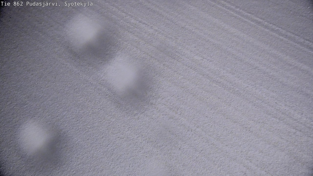 Weather Camera Image Väg 862 Pudasjärvi, Syötekylä, Pudasjärvi, Pohjois-Pohjanmaa