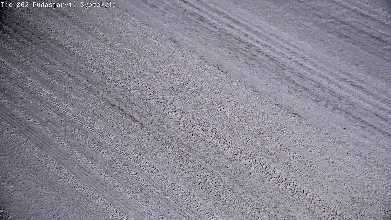 Weather Camera Image Väg 862 Pudasjärvi, Syötekylä, Pudasjärvi, Pohjois-Pohjanmaa