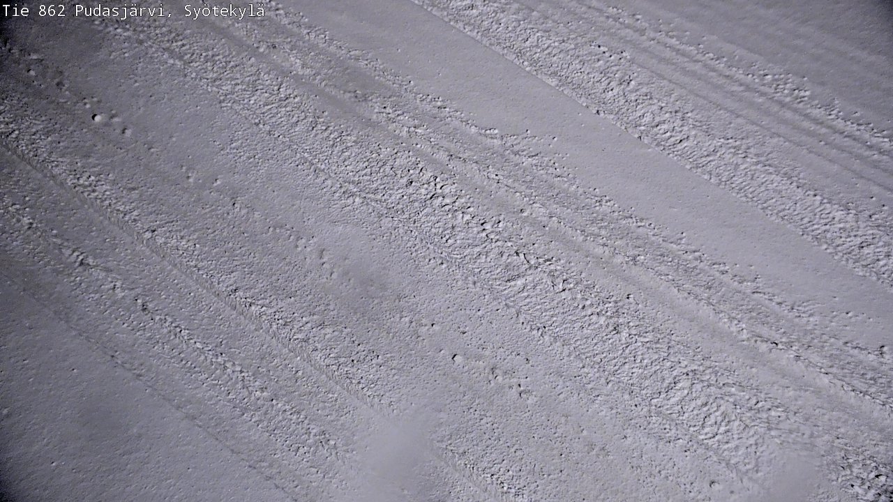 Weather Camera Image Väg 862 Pudasjärvi, Syötekylä, Pudasjärvi, Pohjois-Pohjanmaa