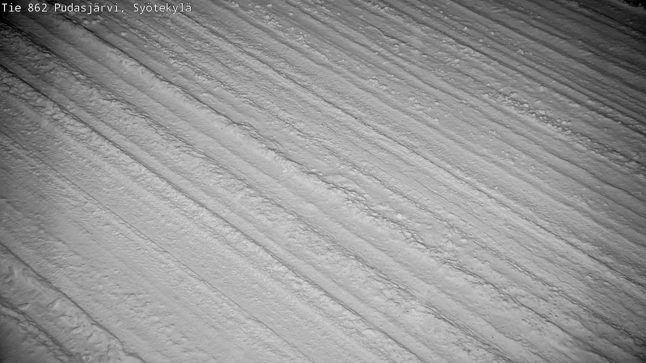 Weather Camera Image Väg 862 Pudasjärvi, Syötekylä, Pudasjärvi, Pohjois-Pohjanmaa