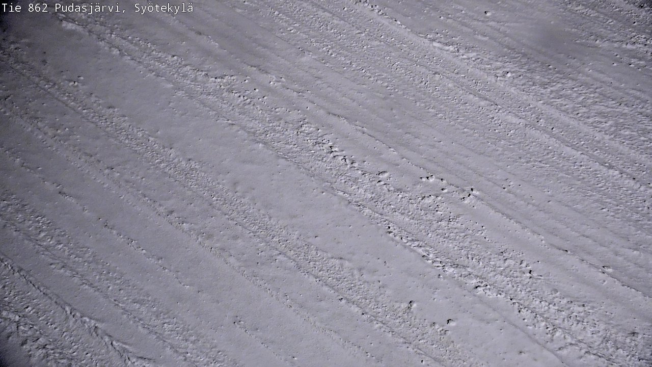 Weather Camera Image Väg 862 Pudasjärvi, Syötekylä, Pudasjärvi, Pohjois-Pohjanmaa