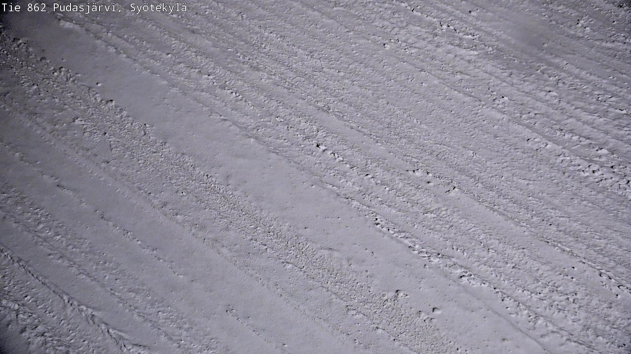 Weather Camera Image Väg 862 Pudasjärvi, Syötekylä, Pudasjärvi, Pohjois-Pohjanmaa