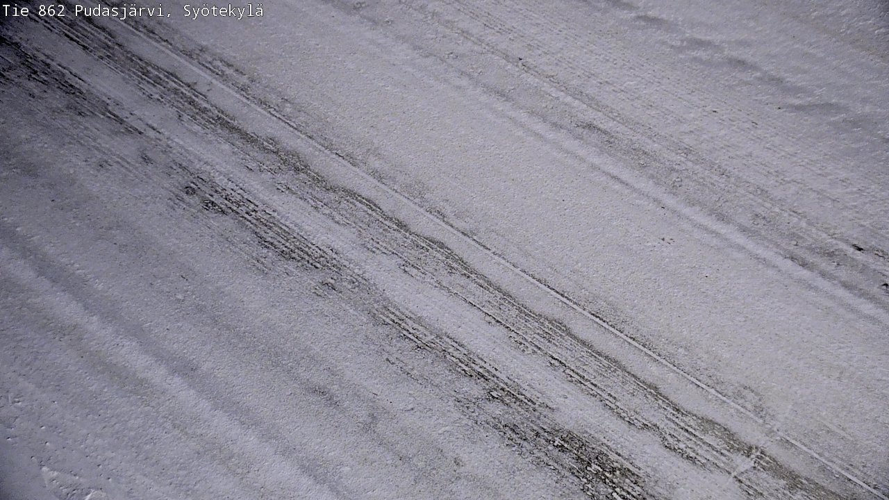 Weather Camera Image Road 862 Pudasjärvi, Syötekylä, Pudasjärvi, Pohjois-Pohjanmaa