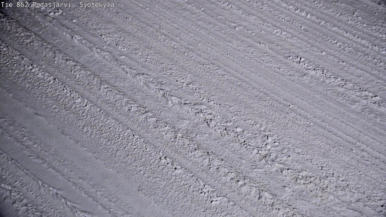 Weather Camera Image Väg 862 Pudasjärvi, Syötekylä, Pudasjärvi, Pohjois-Pohjanmaa