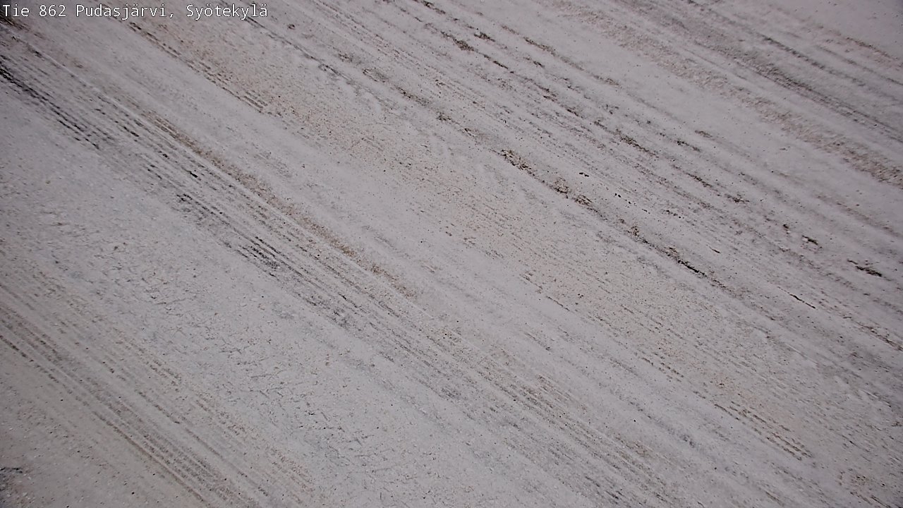 Weather Camera Image Väg 862 Pudasjärvi, Syötekylä, Pudasjärvi, Pohjois-Pohjanmaa