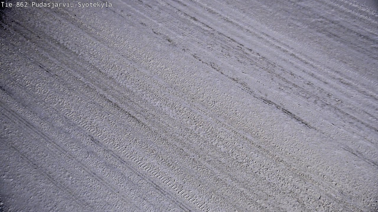 Weather Camera Image Väg 862 Pudasjärvi, Syötekylä, Pudasjärvi, Pohjois-Pohjanmaa