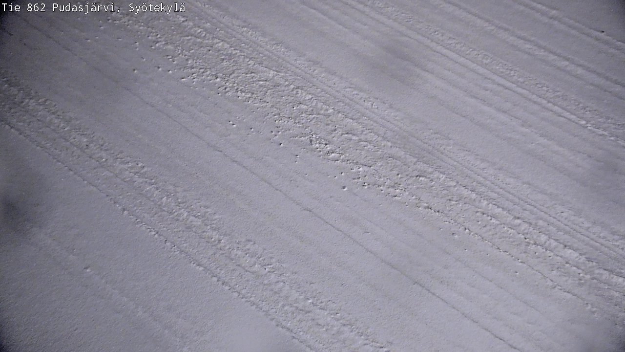 Weather Camera Image Väg 862 Pudasjärvi, Syötekylä, Pudasjärvi, Pohjois-Pohjanmaa