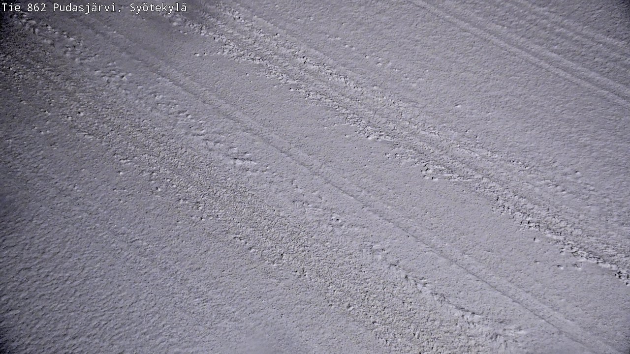 Weather Camera Image Väg 862 Pudasjärvi, Syötekylä, Pudasjärvi, Pohjois-Pohjanmaa