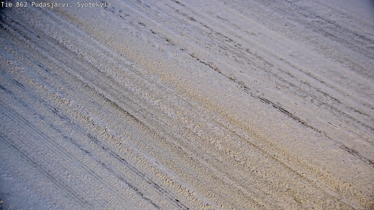 Weather Camera Image Väg 862 Pudasjärvi, Syötekylä, Pudasjärvi, Pohjois-Pohjanmaa