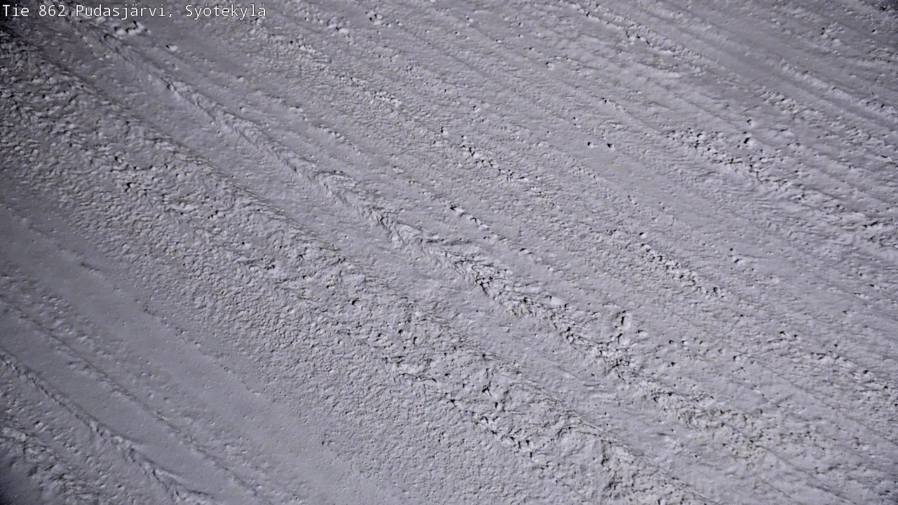 Weather Camera Image Väg 862 Pudasjärvi, Syötekylä, Pudasjärvi, Pohjois-Pohjanmaa