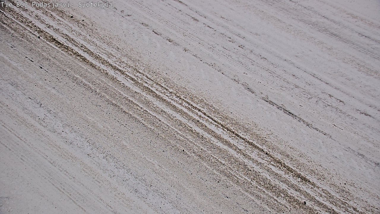 Weather Camera Image Väg 862 Pudasjärvi, Syötekylä, Pudasjärvi, Pohjois-Pohjanmaa