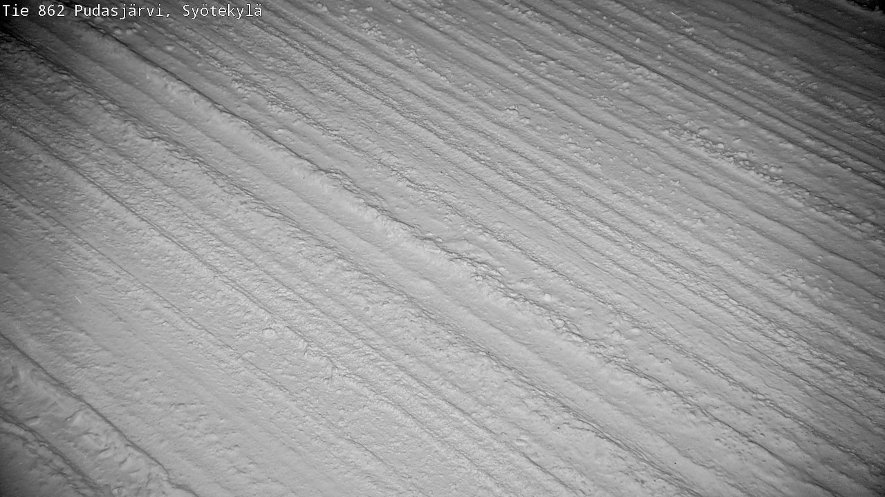 Weather Camera Image Väg 862 Pudasjärvi, Syötekylä, Pudasjärvi, Pohjois-Pohjanmaa