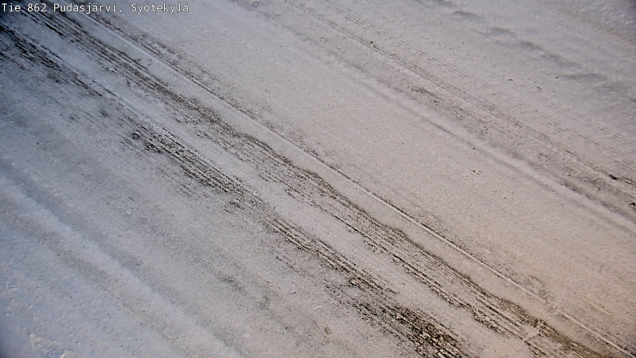 Weather Camera Image Road 862 Pudasjärvi, Syötekylä, Pudasjärvi, Pohjois-Pohjanmaa