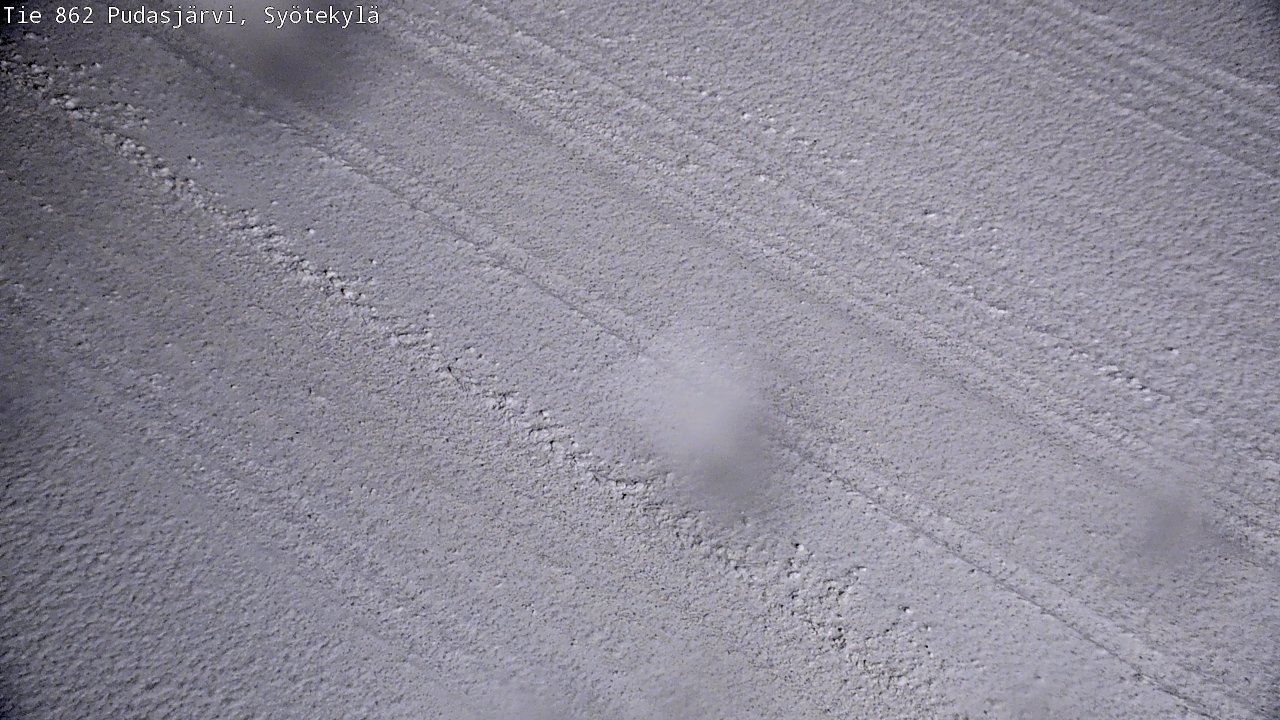 Weather Camera Image Väg 862 Pudasjärvi, Syötekylä, Pudasjärvi, Pohjois-Pohjanmaa
