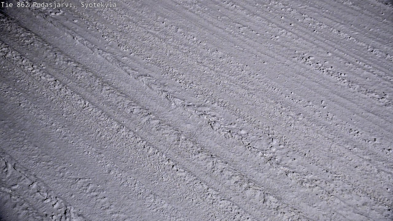 Weather Camera Image Väg 862 Pudasjärvi, Syötekylä, Pudasjärvi, Pohjois-Pohjanmaa