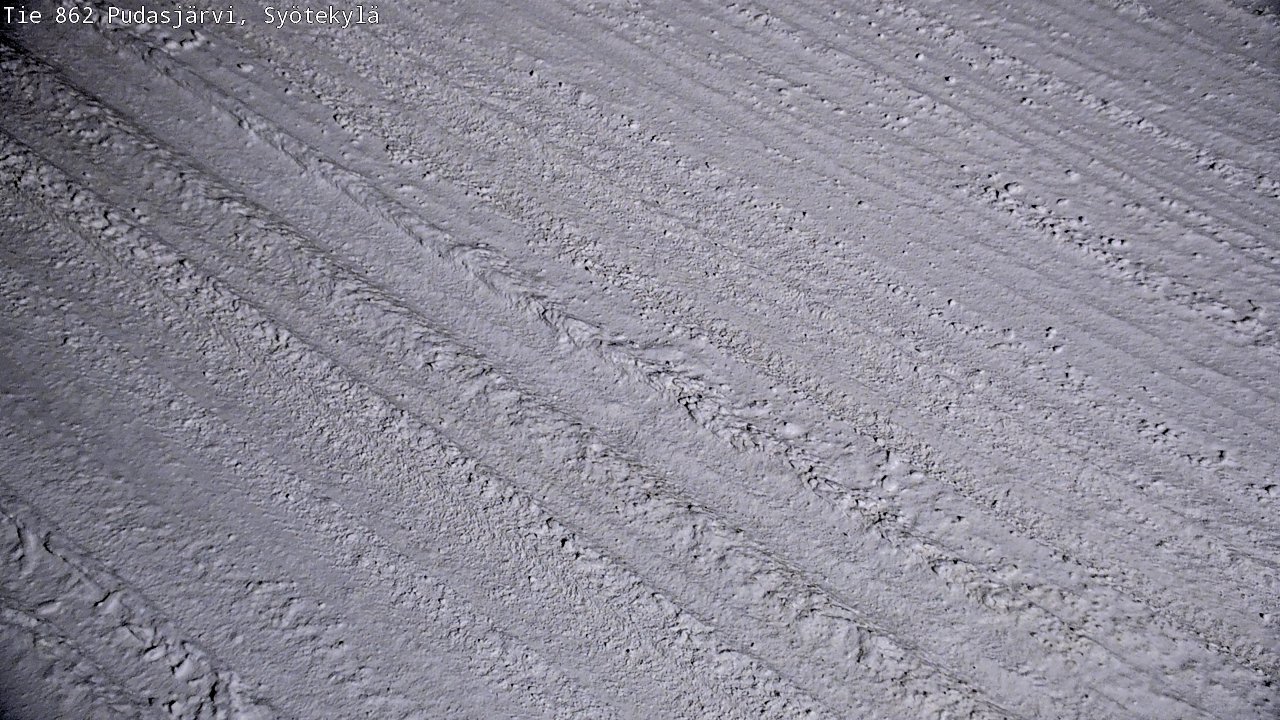 Weather Camera Image Väg 862 Pudasjärvi, Syötekylä, Pudasjärvi, Pohjois-Pohjanmaa