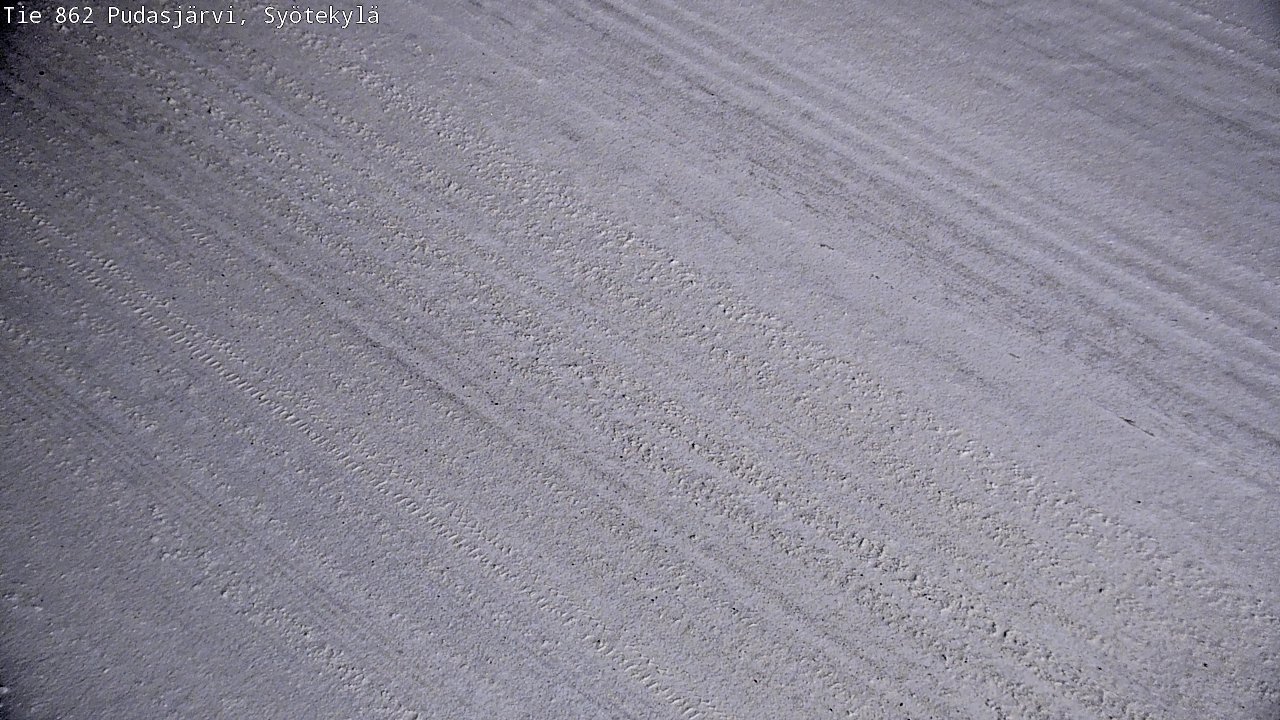 Weather Camera Image Väg 862 Pudasjärvi, Syötekylä, Pudasjärvi, Pohjois-Pohjanmaa