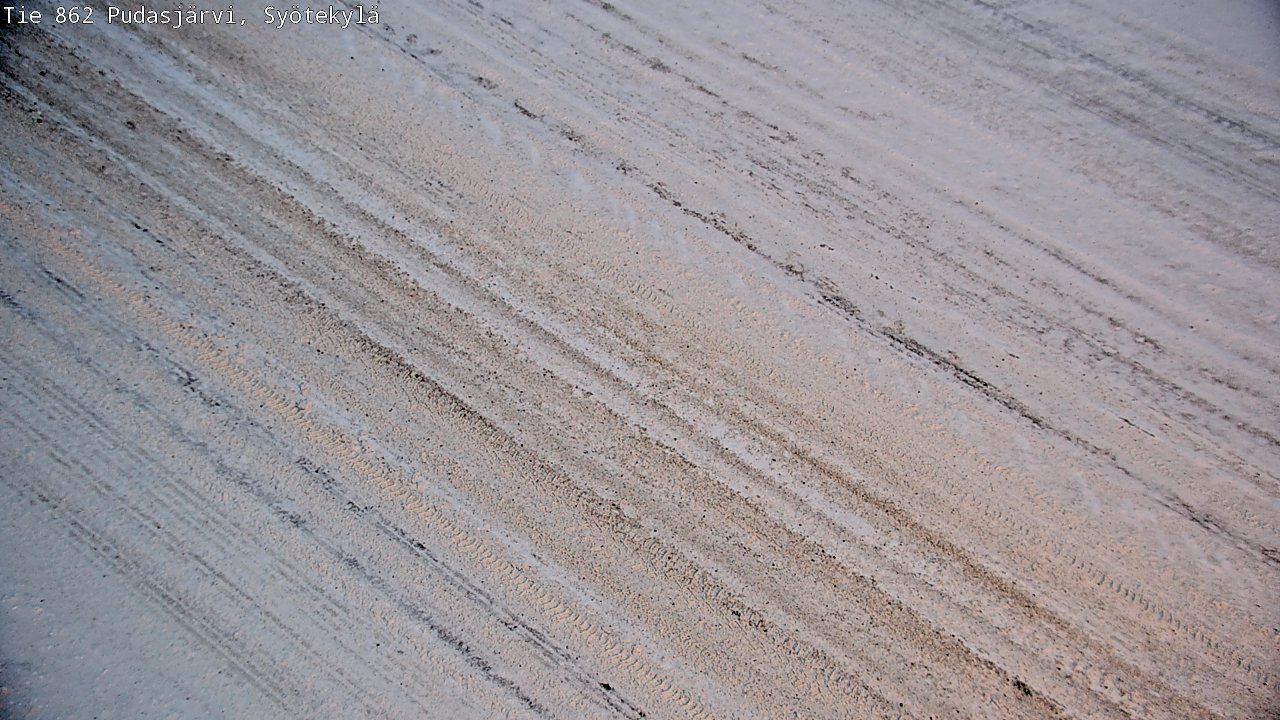 Weather Camera Image Väg 862 Pudasjärvi, Syötekylä, Pudasjärvi, Pohjois-Pohjanmaa