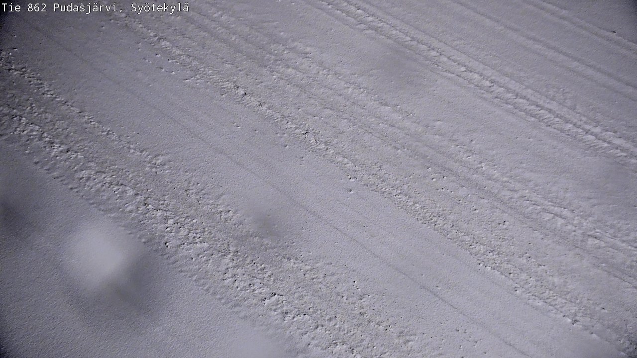 Weather Camera Image Väg 862 Pudasjärvi, Syötekylä, Pudasjärvi, Pohjois-Pohjanmaa