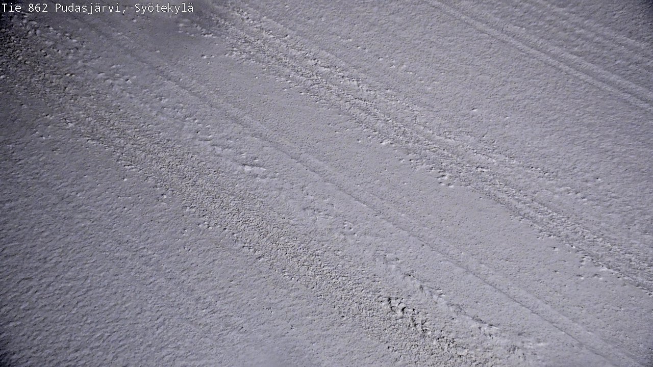 Weather Camera Image Väg 862 Pudasjärvi, Syötekylä, Pudasjärvi, Pohjois-Pohjanmaa