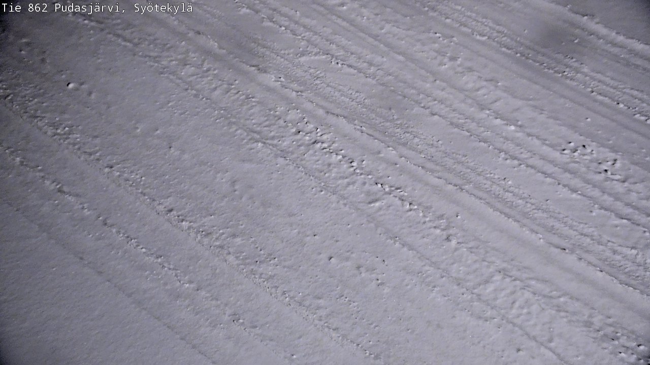 Weather Camera Image Väg 862 Pudasjärvi, Syötekylä, Pudasjärvi, Pohjois-Pohjanmaa