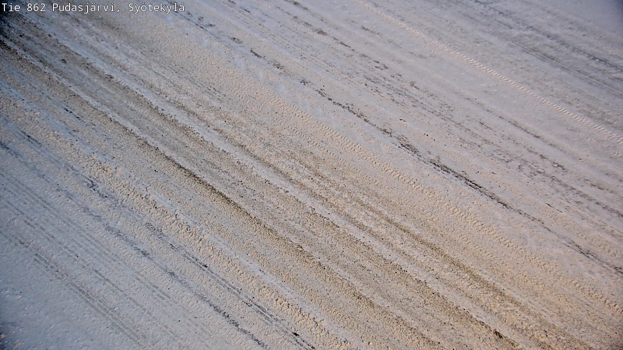 Weather Camera Image Väg 862 Pudasjärvi, Syötekylä, Pudasjärvi, Pohjois-Pohjanmaa