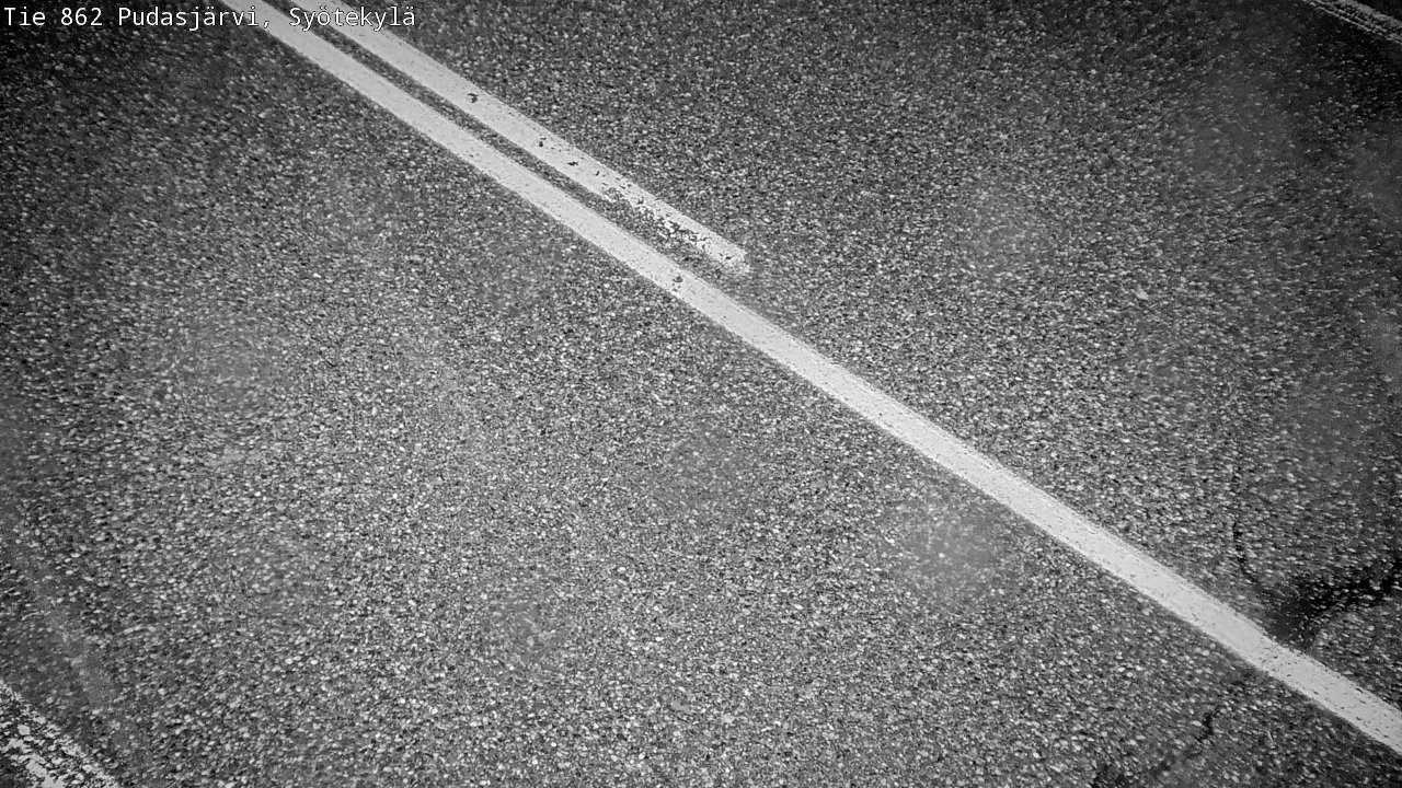 Weather Camera Image Road 862 Pudasjärvi, Syötekylä, Pudasjärvi, Pohjois-Pohjanmaa