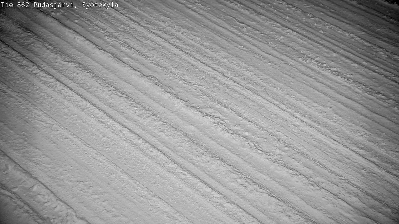 Weather Camera Image Väg 862 Pudasjärvi, Syötekylä, Pudasjärvi, Pohjois-Pohjanmaa