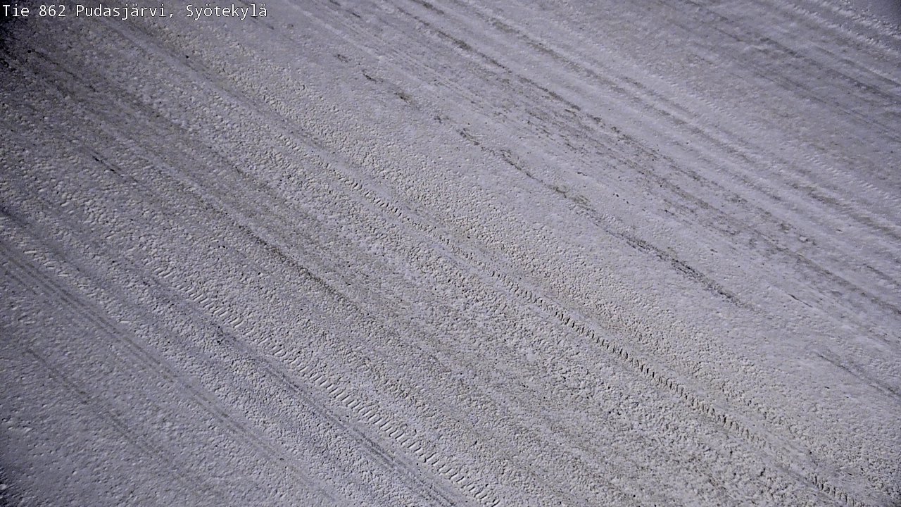 Weather Camera Image Väg 862 Pudasjärvi, Syötekylä, Pudasjärvi, Pohjois-Pohjanmaa
